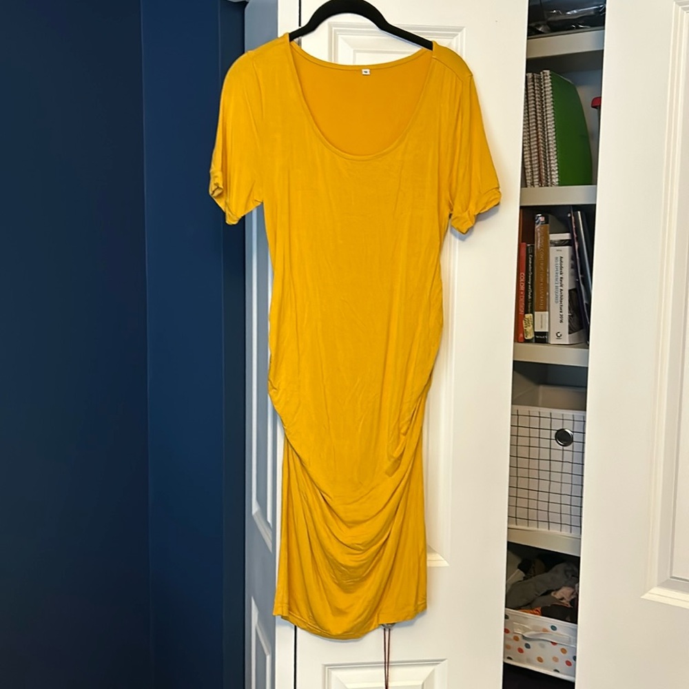 Yellow Maternity TShirt Dress